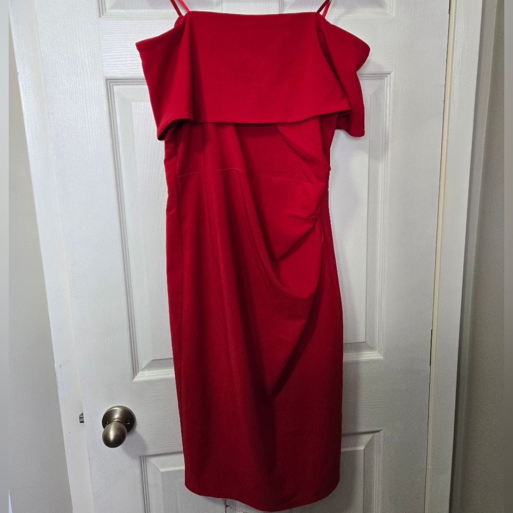 MARINA Strapless Scarlet Dress